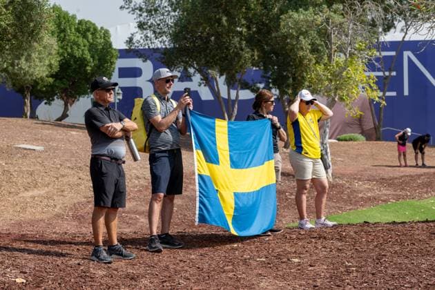 Ludvig Aberg SWE Round 2 of the DP World Tour Championship 2025, held at the Jumeirah Golf Estate, Earth Course, Dhabi, United Arab Emerites 13 16 November 2025 Dubai United Arab Emerites DP World Tour, Dp World Tour Championship 2025, Golf x11290x  Copyright: xWilliamxBrodin TTx DP World Tour Championship 2025