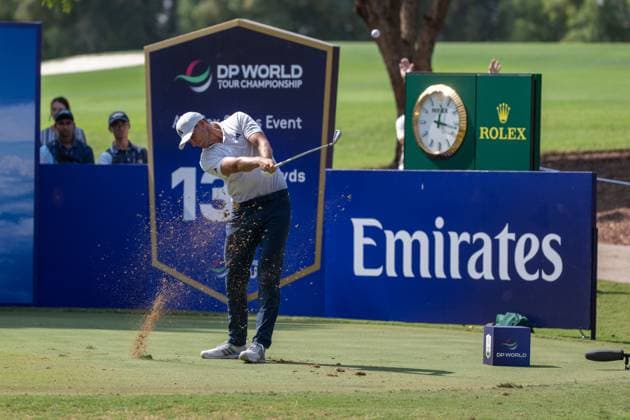 Ludvig Aberg SWE Round 2 of the DP World Tour Championship 2025, held at the Jumeirah Golf Estate, Earth Course, Dhabi, United Arab Emerites 13 16 November 2025 Dubai United Arab Emerites DP World Tour, Dp World Tour Championship 2025, Golf x11290x  Copyright: xWilliamxBrodin TTx DP World Tour Championship 2025