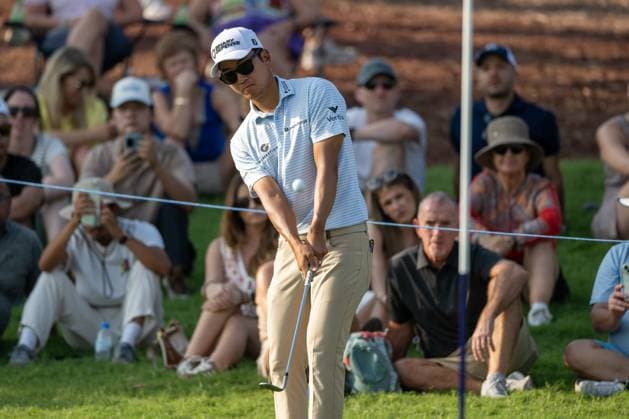 Michael Kim USA Round 2 of the DP World Tour Championship 2025, held at the Jumeirah Golf Estate, Earth Course, Dhabi, United Arab Emerites 13 16 November 2025 Dubai United Arab Emerites DP World Tour, Dp World Tour Championship 2025, Golf x11290x  Copyright: xWilliamxBrodin TTx DP World Tour Championship 2025