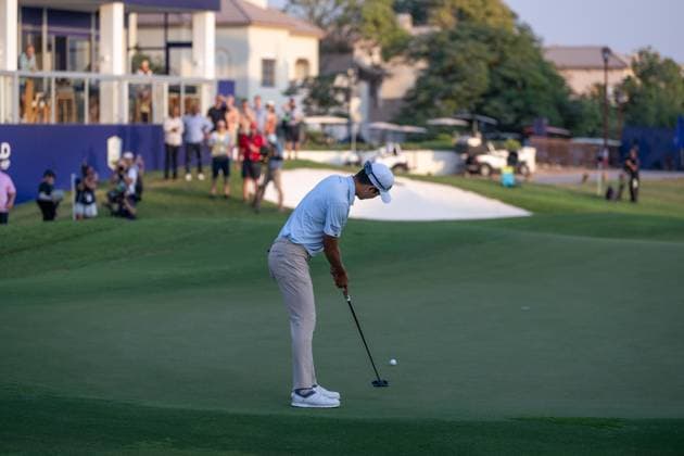 Michael Kim USA Round 2 of the DP World Tour Championship 2025, held at the Jumeirah Golf Estate, Earth Course, Dhabi, United Arab Emerites 13 16 November 2025 Dubai United Arab Emerites DP World Tour, Dp World Tour Championship 2025, Golf x11290x  Copyright: xWilliamxBrodin TTx DP World Tour Championship 2025