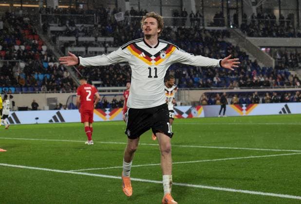 14 11 2025, xhettx, Soccer World Cup Qualification 2026, Luxembourg Germany v l Nick Woltemade Germany, 11 cheers to 0 1 DFL DFB REGULATIONS PROHIBIT ANY USE OF PHOTOGRAPHS as IMAGE SEQUENCES and or QUASI VIDEO Luxembourg