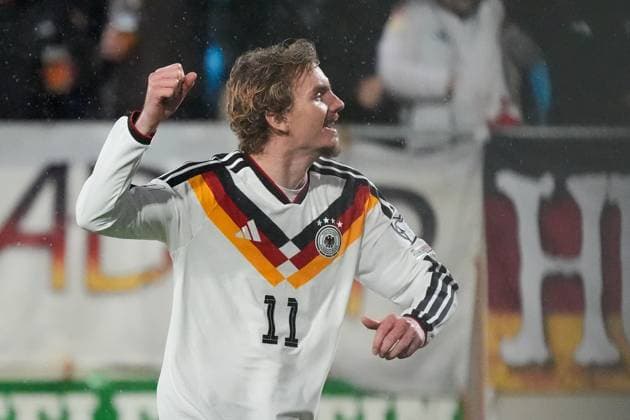 celebrate the goal, goal celebration for 0 1 Nick Woltemade Germany Germany Luxembourg 14 11 2025 Luxembourg vs Germany, World Cup qualification