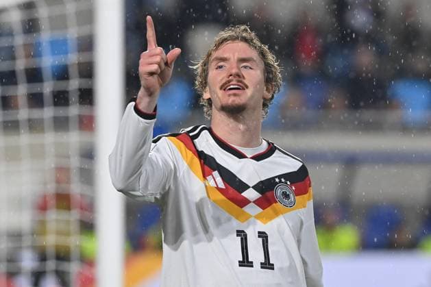 14 11 2025, xjrdrx, Football, World Cup Qualification 2026 Luxembourg Germany emspor, v l Nick Woltemade Germany jubilation, jubel, jubelt ueber das Tor, celebrate the goal, celebration DFL DFB REGULATIONS PROHIBIT ANY USE OF PHOTOGRAPHS as IMAGE SEQUENCES and or QUASI VIDEO Luxembourg