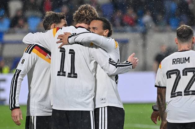 14 11 2025, xjrdrx, Football, World Cup Qualification 2026 Luxembourg Germany emspor, v l Nick Woltemade Germany jubilation, jubel, jubelt ueber das Tor, celebrate the goal, celebration DFL DFB REGULATIONS PROHIBIT ANY USE OF PHOTOGRAPHS as IMAGE SEQUENCES and or QUASI VIDEO Luxembourg