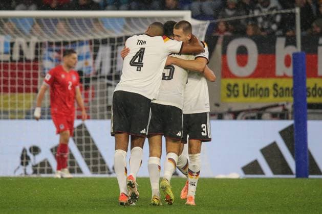 14 11 2025, xflhrx, Football World Cup Qualification 2026 Luxembourg Germany emspor, v l jubilation after the 0 by Nick Woltemade Germany, DFL DFB REGULATIONS PROHIBIT ANY USE OF PHOTOGRAPHS as IMAGE SEQUENCES and or QUASI VIDEO Luxembourg
