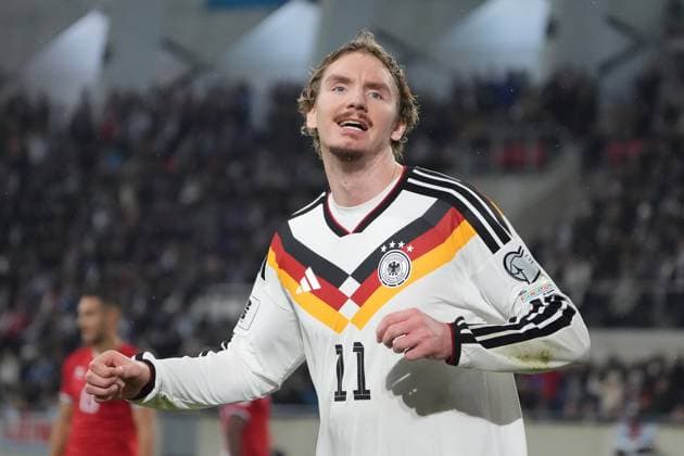 celebrate the goal, goal celebration for 0 2 Nick Woltemade Germany Germany Luxembourg 14 11 2025 Luxembourg vs Germany, World Cup qualification