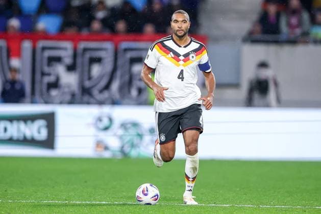 14 11 2025, Football, International match, World Cup Qualification Europe, Germany Luxembourg, Stade de Luxembourg Croix de Gasperich, Luxembourg , 9 Matchday, Season 2025 2026 Jonathan Tah GER 04 Regulations prohibit any use of photographs as image sequences and or quasi video Luxembourg