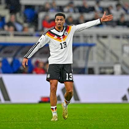 14 11 2025, Football World Cup Qualification Europe 2025 26, Matchday 9, Luxembourg Germany, at Stade de Luxembourg Croix de Gasperich, Luxembourg , Felix Nmecha Germany gestures