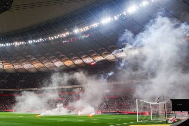 Fußball, WM Quali, Polen - Niederlande Warszawa 14.11.2025 Pilka Nozna Eliminacje do mistrzostw swiata FIFA sezon 2025 2026 mecz : Polska - Holandia Football FIFA World Cup, WM, Weltmeisterschaft, Fussball Qualifying season 2025 2026 match game : Poland - Netherlands nz race, boisko, PGE Narodowy Fot. Mikolaj Barbanell Arena Akcji NEWSPIX.PL --- newspix.pl 