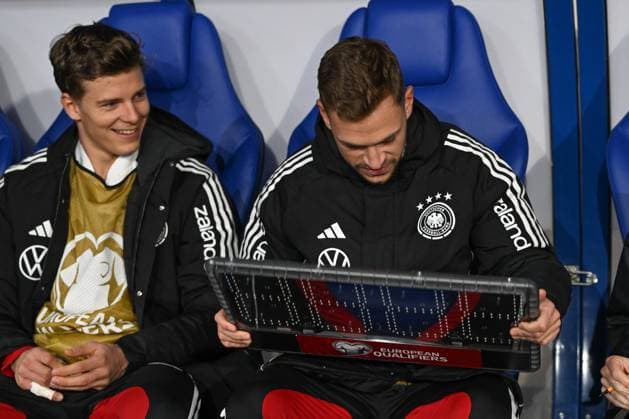 14 11 2025, xjrdrx, Football, World Cup Qualification 2026 Luxembourg Germany emspor, v l Joshua Kimmich Germany with scoreboard, substitution board DFL DFB REGULATIONS PROHIBIT ANY USE OF PHOTOGRAPHS as IMAGE SEQUENCES and or QUASI VIDEO Luxembourg