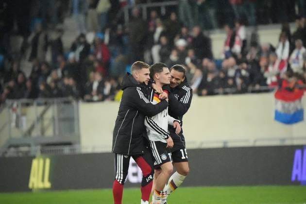 Joshua Kimmich Germany Germany with Florian Wirtz Germany Germany and Leroy Sane Germany Germany Luxembourg 14 11 2025 Luxembourg vs Germany, World Cup Qualification