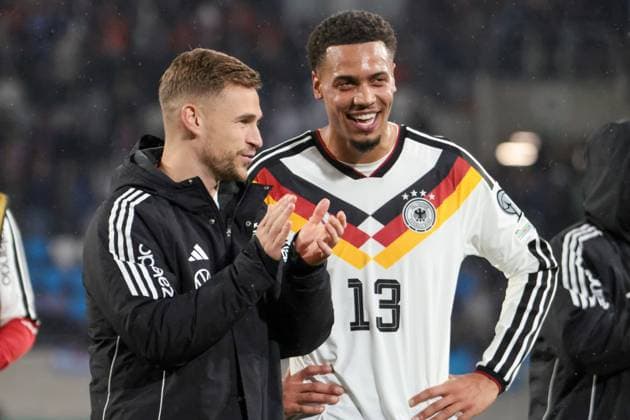 14 11 2025, xhettx, Football World Cup Qualification 2026, Luxembourg Germany v l oshua Kimmich Germany, 6 and Felix Nmecha Germany, 13 DFL DFB REGULATIONS PROHIBIT ANY USE OF PHOTOGRAPHS as IMAGE SEQUENCES and or QUASI VIDEO Luxembourg