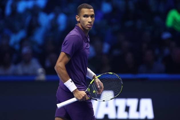 Felix Auger-Aliassime (Canada) looks on, day 6, Nitto ATP, Tennis Herren Finals 2025, INALPI Arena, November 14, 2025, Turin, Italy.