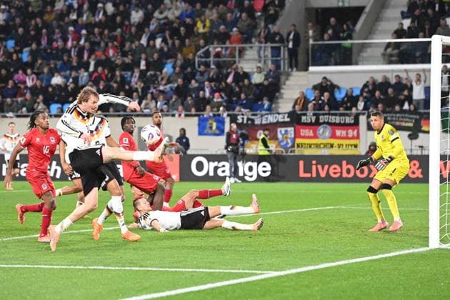 Nick WOLTEMADE GER misses this chance to score a hat-trick, action, single action Luxembourg LUX Germany GER 0 2 Laenderspiel, WM Qualifikation Europa Gruppe A, Spieltag 9, matchday9, am 14 1 2025, Stade de Luxembourg, Luxembourg, Â