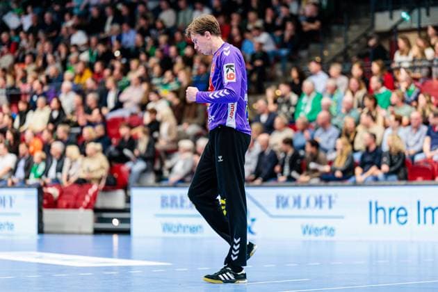 Malte Semisch GWD Minden, 01 cheers rejoices GER, GWD Minden vs SC DHfK Leipzig, Handball, 1 Bundesliga, Matchday 12, Season 2025 2026, 14 11 2025 GER, GWD Minden vs SC DHfK Leipzig, Handball, 1 Bundesliga, Matchday 12, Season 2025 2026, 14 11 2025 Luebbecke Copyright: xEibner-Pressefoto JanxRollingerx EP_JSK