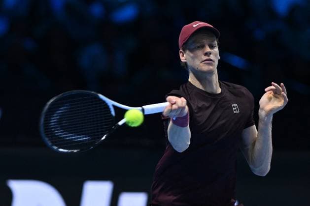 TENNIS - Internazionali di Tennis - Nitto ATP, Tennis Herren Finals 2025 Jannik Sinner (ITA) during the singles match between Jannik Sinner (ITA) and Ben Shelton (USA) during day six of the Nitto ATP Finals 2025 at Inalpi Arena on November 14, 2025 in Turin, Italy Turin Italy  Copyright: xIPAxSport ABACAx