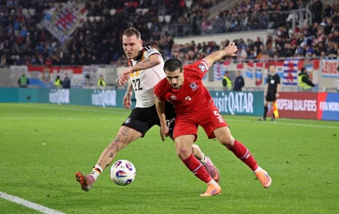 14 11 2025, Football, Men, Qualification, European Qualifiers, Luxembourg Germany, David Raum Germany Alessio Curci Luxembourg Luxembourg Luxembourg Stade de Luxembourg Luxembourg Luxembourg LUX Copyright: xFabianxKleerx