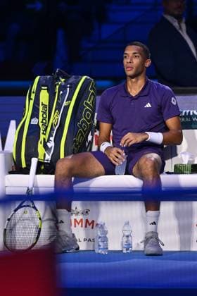 Felix Auger-Aliassime (CAN) during the singles match between Alexander Zverev (GER) and Felix Auger-Aliassime (CAN) during day six of the Nitto ATP, Tennis Herren Finals 2025 at Inalpi Arena on November 14, 2025 in Turin, Italy  Copyright: xDomenicoxCippitelli IPAxSportx xipa-agency.netx xx IPA_67967937 IPA_Agency_IPA67967937