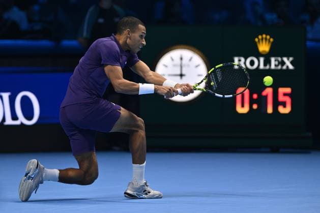 Felix Auger-Aliassime (CAN) during the singles match between Alexander Zverev (GER) and Felix Auger-Aliassime (CAN) during day six of the Nitto ATP, Tennis Herren Finals 2025 at Inalpi Arena on November 14, 2025 in Turin, Italy  Copyright: xDomenicoxCippitelli IPAxSportx xipa-agency.netx xx IPA_67967970 IPA_Agency_IPA67967970