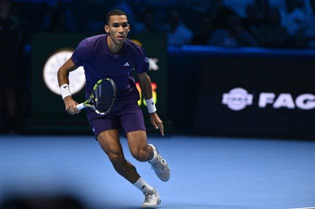 Felix Auger-Aliassime (CAN) during the singles match between Alexander Zverev (GER) and Felix Auger-Aliassime (CAN) during day six of the Nitto ATP, Tennis Herren Finals 2025 at Inalpi Arena on November 14, 2025 in Turin, Italy  Copyright: xDomenicoxCippitelli IPAxSportx xipa-agency.netx xx IPA_67967978 IPA_Agency_IPA67967978