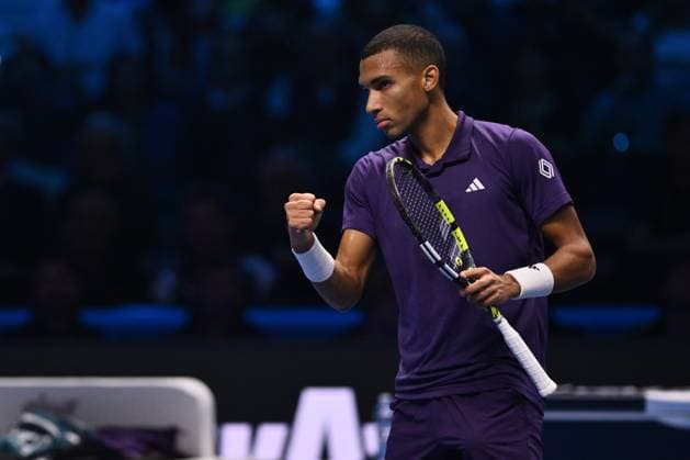 Felix Auger-Aliassime (CAN) during the singles match between Alexander Zverev (GER) and Felix Auger-Aliassime (CAN) during day six of the Nitto ATP, Tennis Herren Finals 2025 at Inalpi Arena on November 14, 2025 in Turin, Italy  Copyright: xDomenicoxCippitelli IPAxSportx xipa-agency.netx xx IPA_67968020 IPA_Agency_IPA67968020