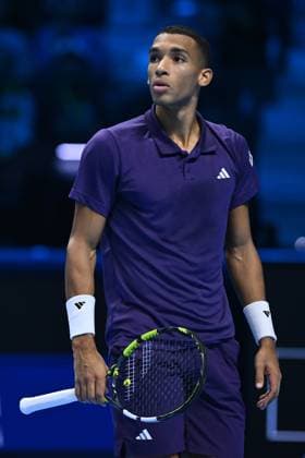 Felix Auger-Aliassime (CAN) during the singles match between Alexander Zverev (GER) and Felix Auger-Aliassime (CAN) during day six of the Nitto ATP, Tennis Herren Finals 2025 at Inalpi Arena on November 14, 2025 in Turin, Italy  Copyright: xDomenicoxCippitelli IPAxSportx xipa-agency.netx xx IPA_67968032 IPA_Agency_IPA67968032