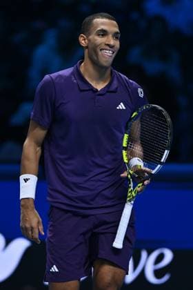 Felix Auger-Aliassime (CAN) during the singles match between Alexander Zverev (GER) and Felix Auger-Aliassime (CAN) during day six of the Nitto ATP, Tennis Herren Finals 2025 at Inalpi Arena on November 14, 2025 in Turin, Italy  Copyright: xDomenicoxCippitelli IPAxSportx xipa-agency.netx xx IPA_67968075 IPA_Agency_IPA67968075