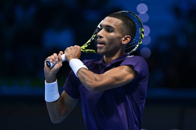 Felix Auger-Aliassime (CAN) during the singles match between Alexander Zverev (GER) and Felix Auger-Aliassime (CAN) during day six of the Nitto ATP, Tennis Herren Finals 2025 at Inalpi Arena on November 14, 2025 in Turin, Italy  Copyright: xDomenicoxCippitelli IPAxSportx xipa-agency.netx xx IPA_67968091 IPA_Agency_IPA67968091