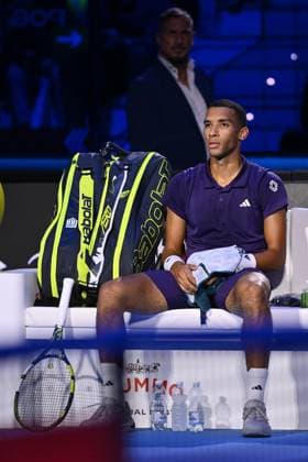 Felix Auger-Aliassime (CAN) during the singles match between Alexander Zverev (GER) and Felix Auger-Aliassime (CAN) during day six of the Nitto ATP, Tennis Herren Finals 2025 at Inalpi Arena on November 14, 2025 in Turin, Italy  Copyright: xDomenicoxCippitelli IPAxSportx xipa-agency.netx xx IPA_67968112 IPA_Agency_IPA67968112