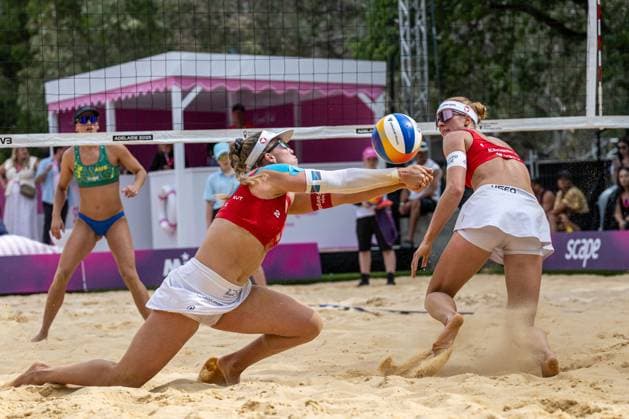 Beach Volleyball World Championships Adelaide, Australia 14 11 2025 ADELAIDE, AUSTRALIA NOVEMBER 14 Dorina Klinger Player 1, AUT , Ronja Klinger Player 2 during the Beach Volleyball World Championships at Adelaide on November 14, 2025 in Adelaide, Australia Copyright: xBEAUTIFULxSPORTS PeterxWeberx