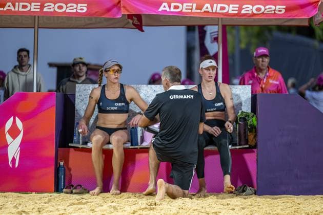 Beach Volleyball World Championships Adelaide, Australia 14 11 2025 ADELAIDE, AUSTRALIA NOVEMBER 14 Melanie Paul Player 1, GER , Lea Sophie Kunst Player 2 during the Beach Volleyball World Championships at Adelaide on November 14, 2025 in Adelaide, Australia Copyright: xBEAUTIFULxSPORTS PeterxWeberx