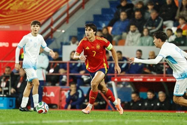 Gonzalo Garcia (ESP), NOVEMBER 14, 2025 - Football Soccer : UEFA Under-21 Championship 2027 qualifying round match between U21, U 21 Spain - U21 San Marino at the Estadio Angel Carro in Lugo, Spain. Noxthirdxpartyxsales  aflo_310442499
