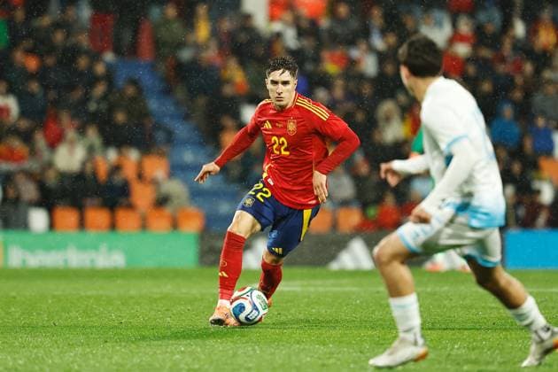 Ivan Fresneda (ESP), NOVEMBER 14, 2025 - Football Soccer : UEFA Under-21 Championship 2027 qualifying round match between U21, U 21 Spain - U21 San Marino at the Estadio Angel Carro in Lugo, Spain. Noxthirdxpartyxsales  aflo_310442521