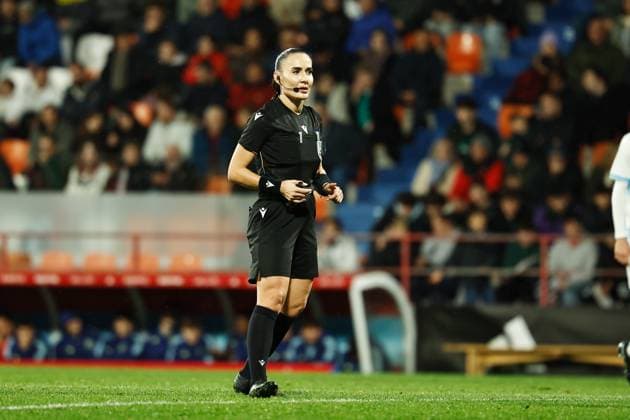 Emanuela Rusta (Referee), NOVEMBER 14, 2025 - Football Soccer : UEFA Under-21 Championship 2027 qualifying round match between U21, U 21 Spain - U21 San Marino at the Estadio Angel Carro in Lugo, Spain. Noxthirdxpartyxsales  aflo_310442539