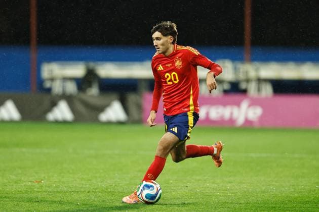 Rafel Obrador (ESP), NOVEMBER 14, 2025 - Football Soccer : UEFA Under-21 Championship 2027 qualifying round match between U21, U 21 Spain - U21 San Marino at the Estadio Angel Carro in Lugo, Spain. Noxthirdxpartyxsales  aflo_310442594