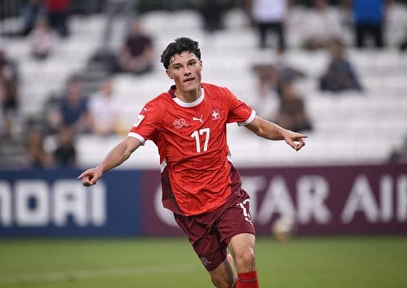 Football, Junior U 17 World Cup 2025 Doha Qatar Round of 16 14 11 2025 Match 80 Switzerland Egypt JUBEL Switzerland Goalscorer 2 0 Ethan Bruchez