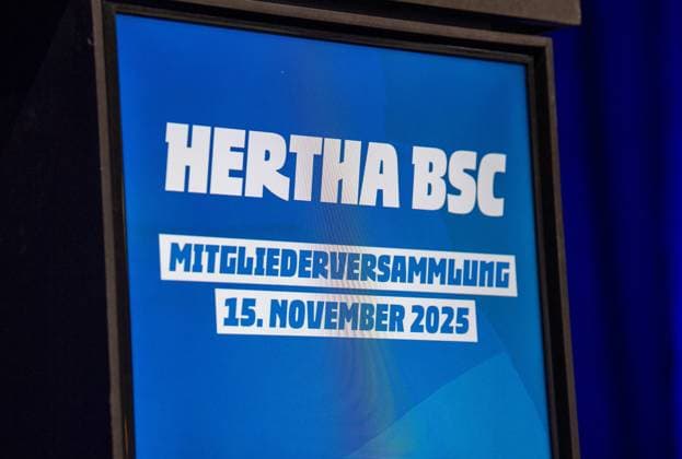 Football, Men, Season 2025 26, Hertha BSC, Ordinary General Meeting at Messe Berlin, Lettering for the General Meeting, 15 11 2025, Copyright: xSebastianxRäppold MatthiasxKochx