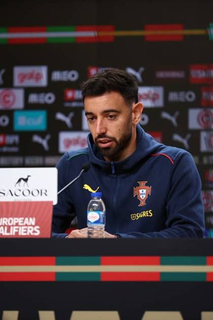 Bruno Fernandes during the press conference, PK, Pressekonferenz ahead of the match between Portugal and Armenia, valid for qualification for the 2026 World Cup at Estadio do Drag‹o on 15 November 2026 Porto Estadio do Dragao Porto Portugal Copyright: xIMAGOx xPRIMExSPORTSxIMAGESx xFILIPExOLIVEIRAx