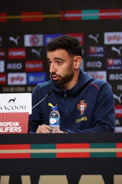 Bruno Fernandes during the press conference, PK, Pressekonferenz ahead of the match between Portugal and Armenia, valid for qualification for the 2026 World Cup at Estadio do Drag‹o on 15 November 2026 Porto Estadio do Dragao Porto Portugal Copyright: xIMAGOx xPRIMExSPORTSxIMAGESx xFILIPExOLIVEIRAx