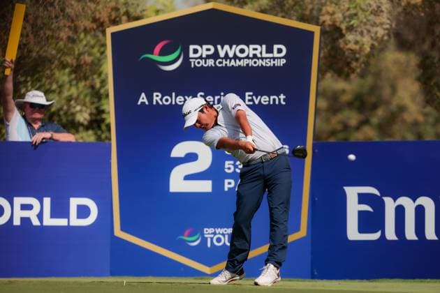 DUBAI, UNITED ARAB EMIRATES - 15.11.2025: Kazuma KOBORI (NZL) DP World Tour Championship Dubai at Jumeirah Golf Estates on November 15, 2025 in Dubai, United Arab Emirates.