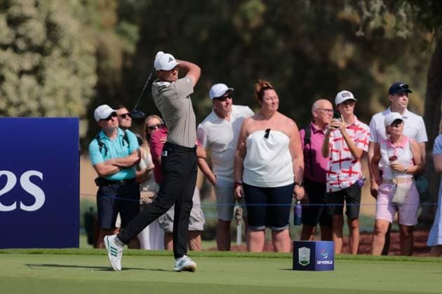 DUBAI, UNITED ARAB EMIRATES - 15.11.2025: Ludvig ABERG (SWE) DP World Tour Championship Dubai at Jumeirah Golf Estates on November 15, 2025 in Dubai, United Arab Emirates.