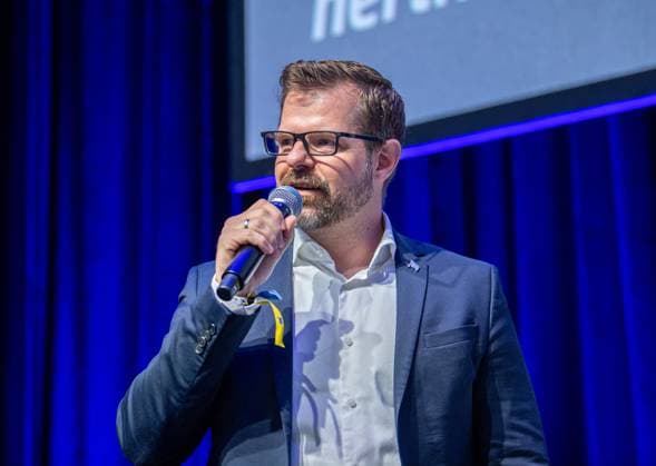Football, Men, Season 2025 26, Hertha BSC, Annual General Meeting at Messe Berlin, President Fabian Drescher Hertha BSC , 15 11 2025, Copyright: xSebastianxRäppold MatthiasxKochx