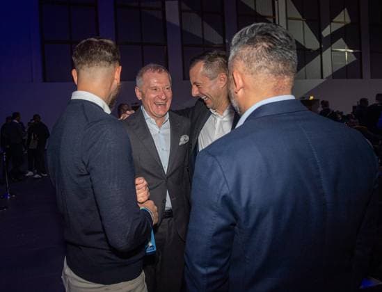 Football, Men, Season 2025 26, Hertha BSC, Annual General Meeting at Messe Berlin, from l to r Presidium member Niklas Lohse, Managing Director Dr Peter Görlich Hertha BSC , Managing Director Ralf Huschen Hertha BSC , Presidium member Ferhat Dogru, 15 11 2025, Copyright: xSebastianxRäppold MatthiasxKochx