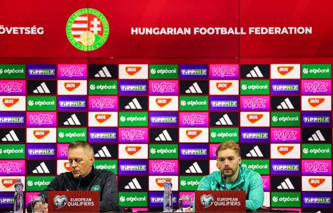 Republic of Ireland press conference, PK, Pressekonferenz Puskas ArÃ Heimir Hallgrimsson and Caoimhin Kelleher 15 11 2025  Copyright: x INPHO RyanxByrnex RB1_6935