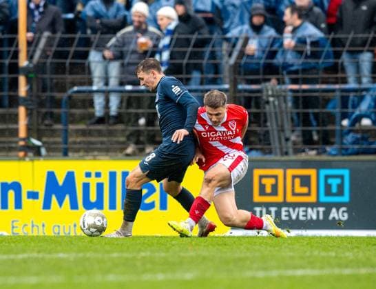 Soccer, Men, Season 2025 2026, Brandenburg State Cup Quarterfinals , SV Babelsberg 03 FC Energie Cottbus, v l Nils Schätzle Babelsberg , Erik Engelhardt Energie Cottbus , 15 11 2025, Copyright: xSebastianxRäppold MatthiasxKochx