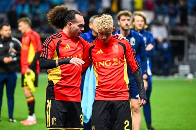 Kazakhstan v Belgium - FIFA World Cup, WM, Weltmeisterschaft, Fussball 2026 UEFA Qualifiers NUR-SULTAN, KAZAKHSTAN - NOVEMBER 15 : Theate Arthur defender of Belgium and Seys Joaquin defender of Belgium before the start of the game during the FIFA World Cup 2026 UEFA European Qualifiers group J match between Kazakhstan and Belgium on November 15, 2025 in Nur-Sultan, Kazakhstan, 15 11 2025 Nur-Sultan Kazakhstan  Copyright: xVincentxKalutx