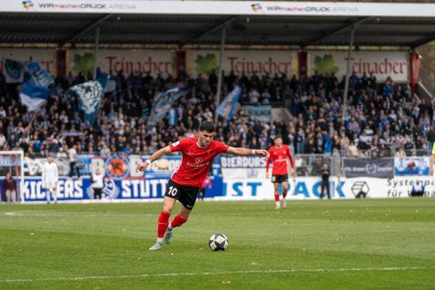 Goal for 1 0 by Mert Tasdelen SG Sonnenhof Großaspach, 10 , SG Sonnenhof Großaspach vs SV Stuttgarter Kickers, Football, Regionalliga Südwest, Matchday 17, Season 2025 2026, 15 11 2025 SG Sonnenhof Großaspach vs SV Stuttgarter Kickers, Football, Regionalliga Südwest, Matchday 17, Season 2025 2026, 15 11 2025 Aspach Copyright: xEibner-Pressefoto PhilipxZieglerx EP_PZR