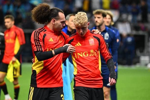 Kazakhstan v Belgium - FIFA World Cup, WM, Weltmeisterschaft, Fussball 2026 UEFA Qualifiers NUR-SULTAN, KAZAKHSTAN - NOVEMBER 15 : Theate Arthur defender of Belgium, Seys Joaquin defender of Belgium before the start of the game during the FIFA World Cup 2026 UEFA European Qualifiers group J match between Kazakhstan and Belgium on November 15, 2025 in Nur-Sultan, Kazakhstan, 15 11 2025 Nur-Sultan Kazakhstan  Copyright: xVincentxKalutx