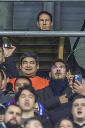 Belgium s head coach Rudi Garcia pictured in the stands during a soccer game between Kazakhstan and Belgium s Red Devils, Saturday 15 November 2025 in Astana, Kazakhstan, qualification game 7 8 for the 2026 FIFA World Cup, WM, Weltmeisterschaft, Fussball VIRGINIExLEFOUR  x141769244x