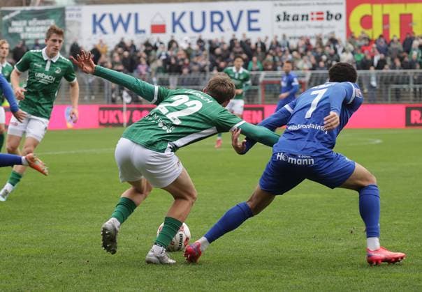 Colin Ulrich VfB Luebeck , Oliver Schmitt SV Meppen Football, Men, Season 2025 2026, RL Nord, VfB Luebeck vs SV Meppen DFL REGULATIONS PROHIBIT ANY USE OF PHOTOGRAPHS AS IMAGE SEQUENCES AND OR QUASI VIDEO